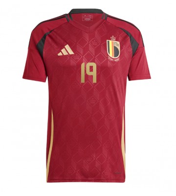 Belgien Johan Bakayoko #19 Hjemmebanetrøje EM 2024 Kortærmet
